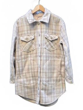 Gentle Fawn Leighton Plaid Coat Jacket - Pink /  Cream / Tan Small  Small